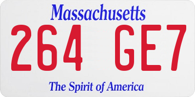 MA license plate 264GE7