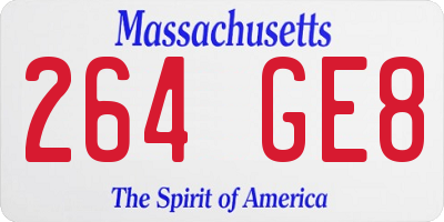 MA license plate 264GE8