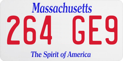 MA license plate 264GE9