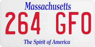 MA license plate 264GF0