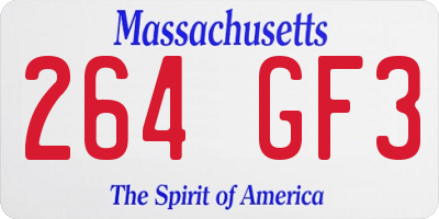 MA license plate 264GF3