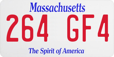 MA license plate 264GF4