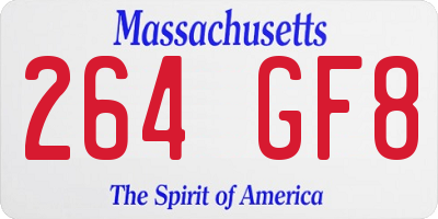MA license plate 264GF8