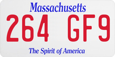 MA license plate 264GF9