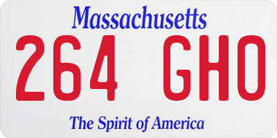MA license plate 264GH0