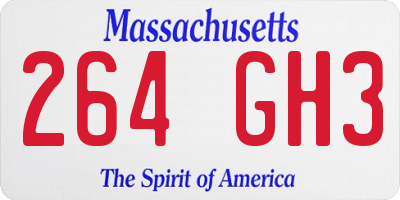MA license plate 264GH3
