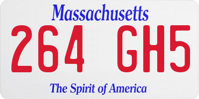 MA license plate 264GH5