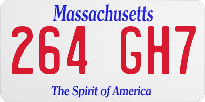 MA license plate 264GH7