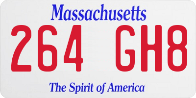 MA license plate 264GH8