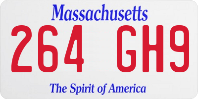 MA license plate 264GH9