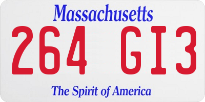 MA license plate 264GI3