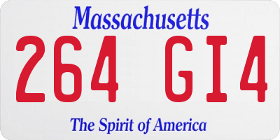 MA license plate 264GI4