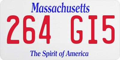 MA license plate 264GI5