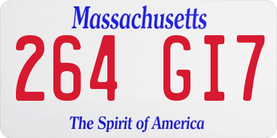 MA license plate 264GI7