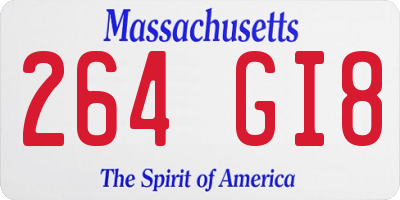 MA license plate 264GI8