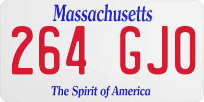 MA license plate 264GJ0