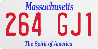 MA license plate 264GJ1