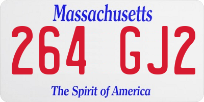 MA license plate 264GJ2