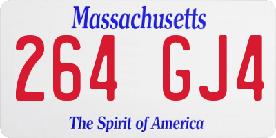 MA license plate 264GJ4