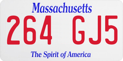 MA license plate 264GJ5