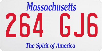 MA license plate 264GJ6
