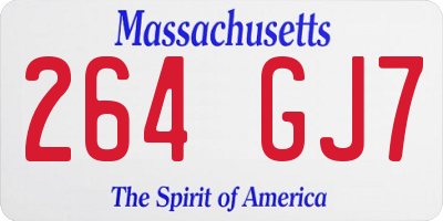 MA license plate 264GJ7