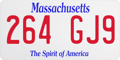 MA license plate 264GJ9