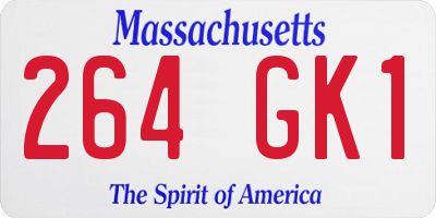 MA license plate 264GK1