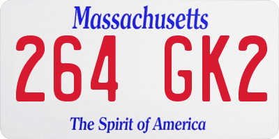 MA license plate 264GK2