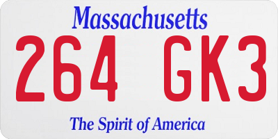 MA license plate 264GK3