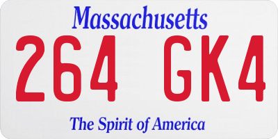 MA license plate 264GK4