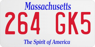 MA license plate 264GK5