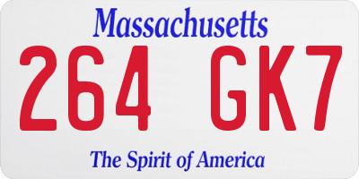 MA license plate 264GK7