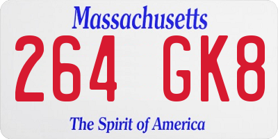 MA license plate 264GK8