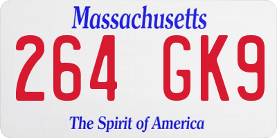 MA license plate 264GK9