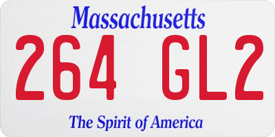 MA license plate 264GL2