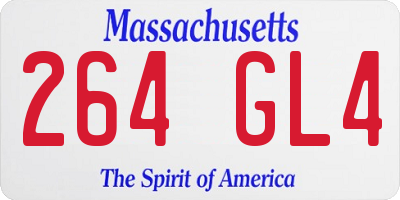 MA license plate 264GL4