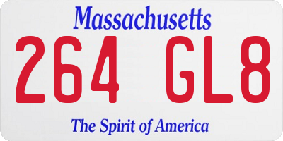 MA license plate 264GL8
