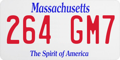 MA license plate 264GM7