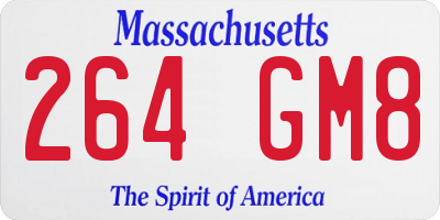 MA license plate 264GM8