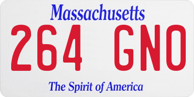 MA license plate 264GN0