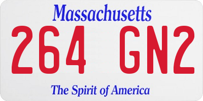 MA license plate 264GN2