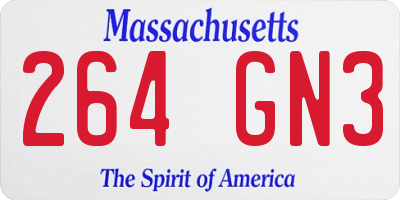 MA license plate 264GN3