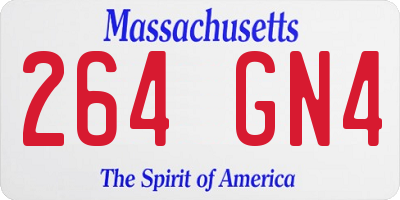 MA license plate 264GN4