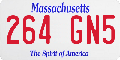 MA license plate 264GN5