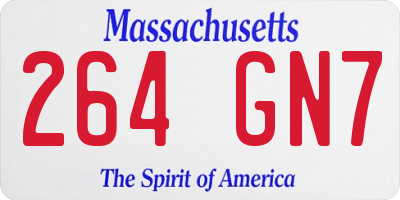 MA license plate 264GN7