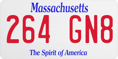 MA license plate 264GN8