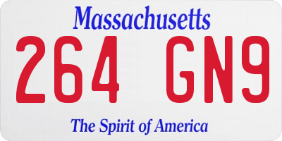 MA license plate 264GN9