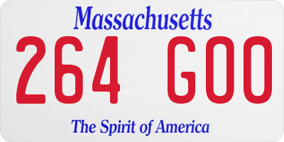 MA license plate 264GO0