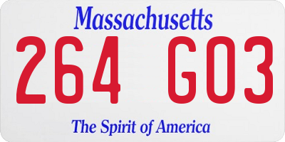 MA license plate 264GO3